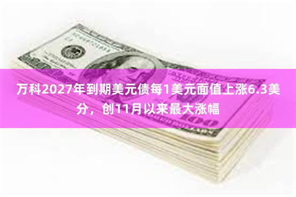 万科2027年到期美元债每1美元面值上涨6.3美分，创11月以来最大涨幅