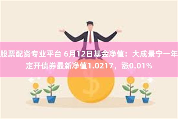 股票配资专业平台 6月12日基金净值：大成景宁一年定开债券最新净值1.0217，涨0.01%