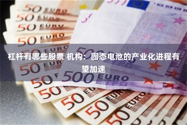 杠杆有哪些股票 机构：固态电池的产业化进程有望加速