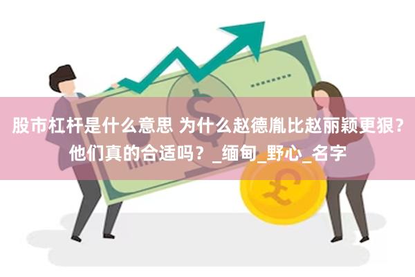 股市杠杆是什么意思 为什么赵德胤比赵丽颖更狠？他们真的合适吗？_缅甸_野心_名字