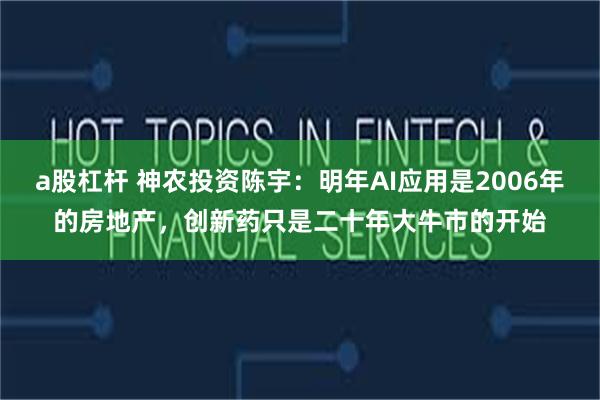 a股杠杆 神农投资陈宇:明年AI应用是2006年的房地产,创新药只是二十年大牛市的开始
