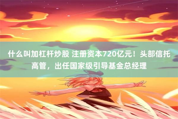 什么叫加杠杆炒股 注册资本720亿元！头部信托高管，出任国家级引导基金总经理