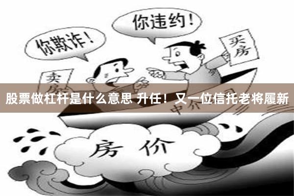 股票做杠杆是什么意思 升任！又一位信托老将履新