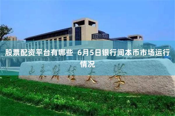 股票配资平台有哪些  6月5日银行间本币市场运行情况