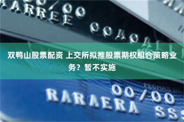 双鸭山股票配资 上交所拟推股票期权组合策略业务？暂不实施