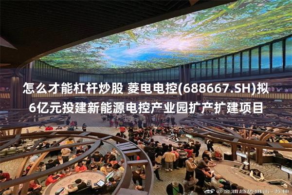 怎么才能杠杆炒股 菱电电控(688667.SH)拟6亿元投建新能源电控产业园扩产扩建项目