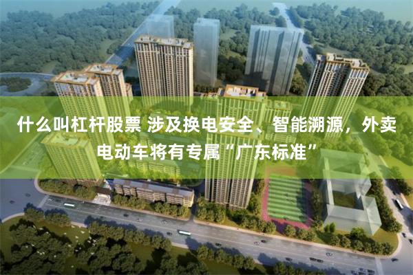 什么叫杠杆股票 涉及换电安全、智能溯源，外卖电动车将有专属“广东标准”