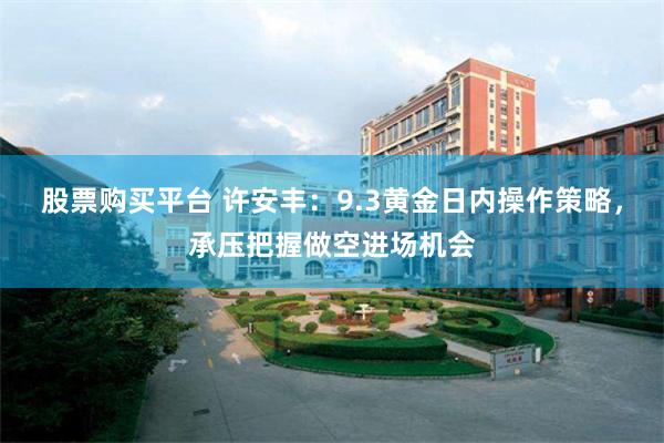 股票购买平台 许安丰：9.3黄金日内操作策略，承压把握做空进场机会