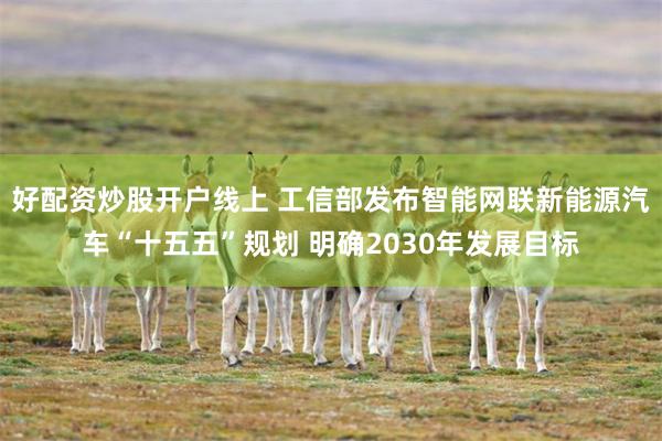 好配资炒股开户线上 工信部发布智能网联新能源汽车“十五五”规划 明确2030年发展目标