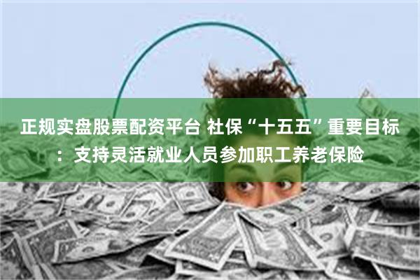 正规实盘股票配资平台 社保“十五五”重要目标:支持灵活就业人员参加职工养老保险